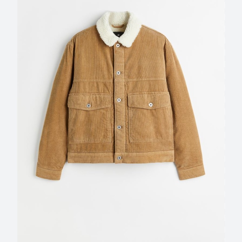 H&M Borg Lined Corduroy Jacket